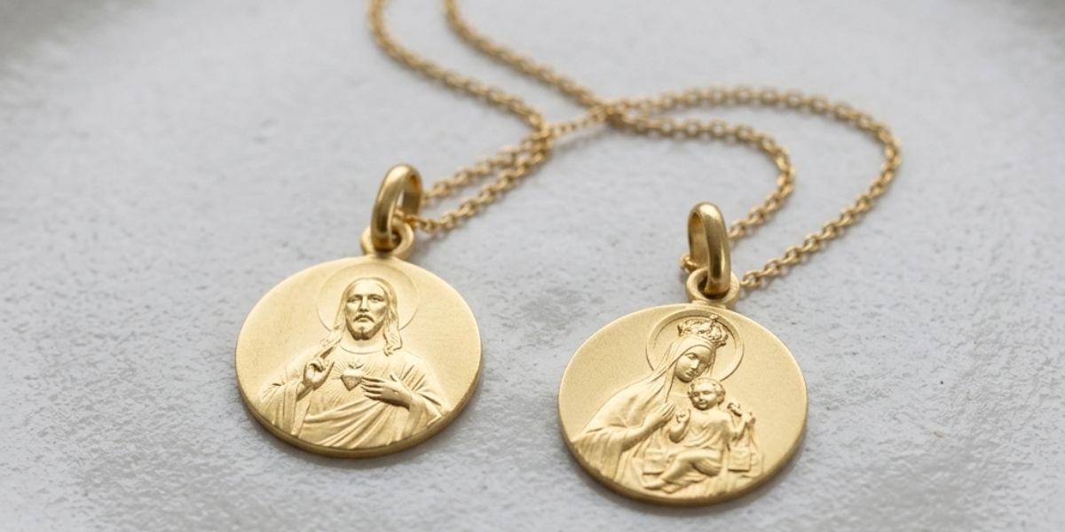 Escapulari d'or 18k per a comunió - Zapata Joyeros Barcelona